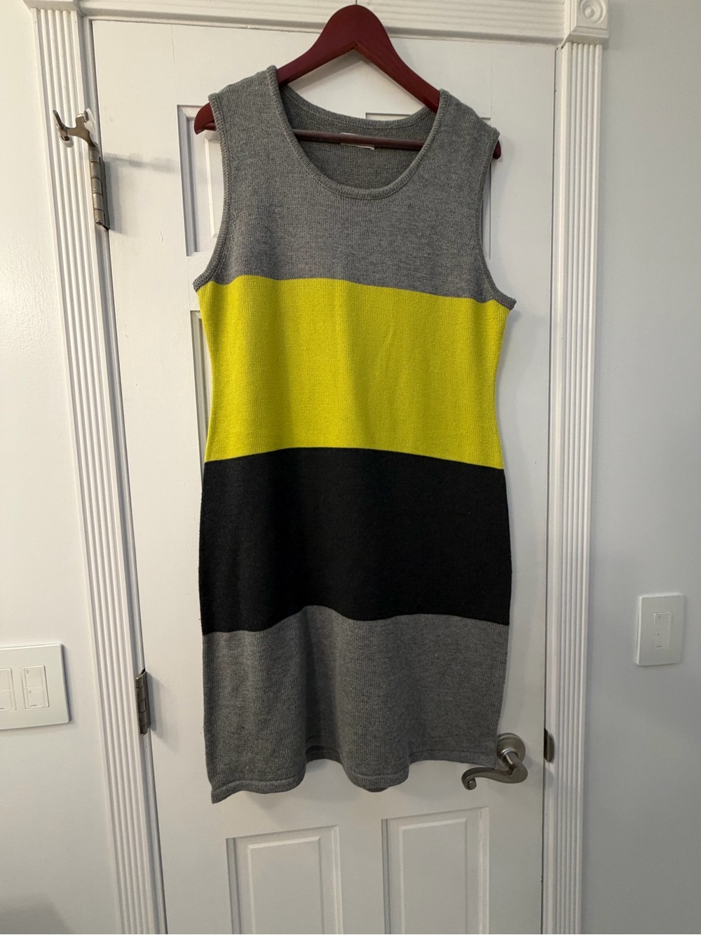 Calvin Klein Sleeveless Colorblock Midi Dress - Gray, Green & Black